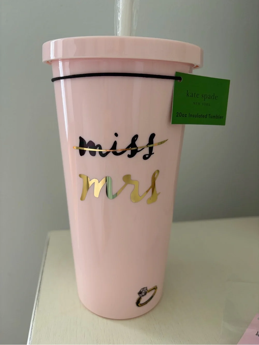 Kate Spade MISS to MRS Tumbler & Luggage Tag - Picture 2 of 5
